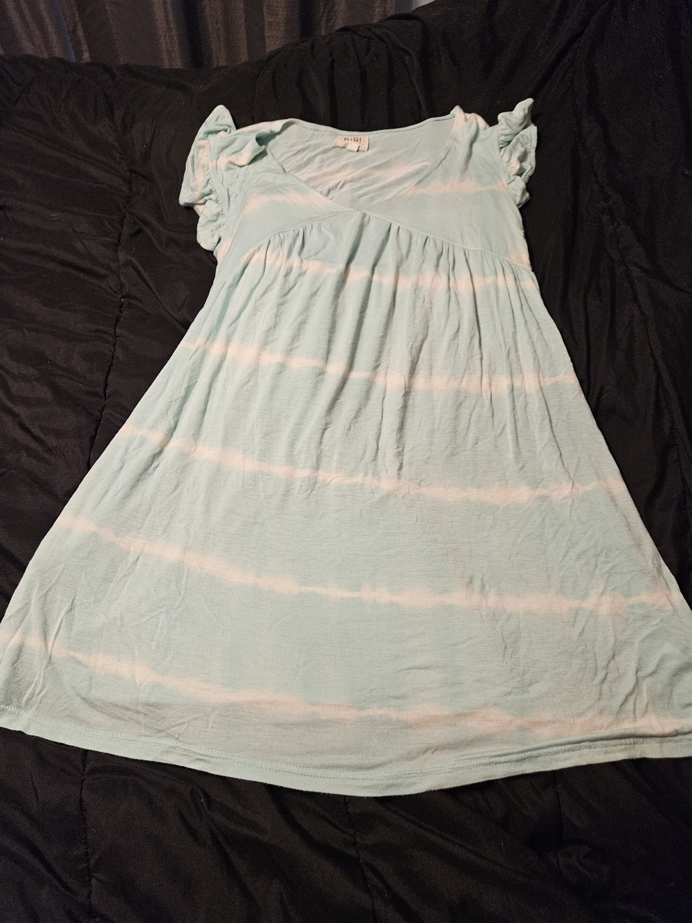 BiBi Mint Green and White Tie-Dye Casual Dress